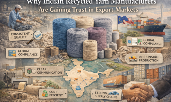 Recycled yarn manufacturers in India supplying consistent quality yarn to global export markets through reliable production and sustainable practices