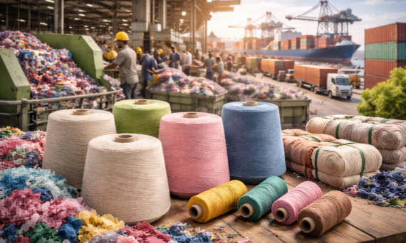Recycled yarn manufacturers in India producing yarn for global export