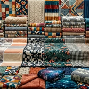 Premium 2024 blanket collection in vibrant colors and textures