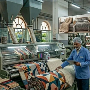 Industrial setting showcasing current trends in blanket patterns