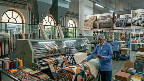 Industrial setting showcasing current trends in blanket patterns