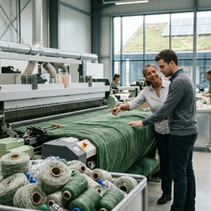 Sustainable manufacturing of fleece blankets using recycled materials