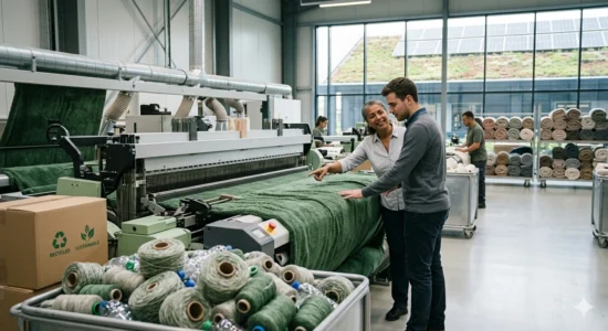 Sustainable manufacturing of fleece blankets using recycled materials