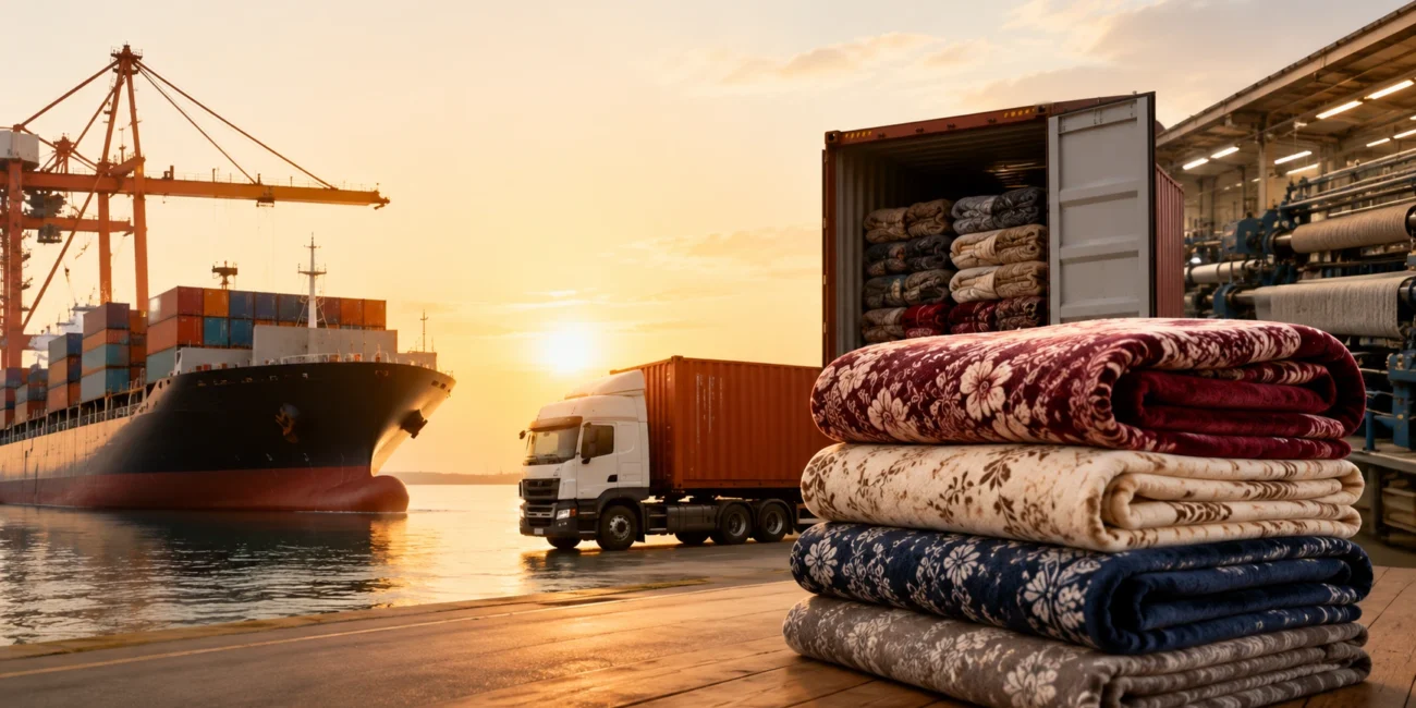 Premium blanket production with textile export supply chain