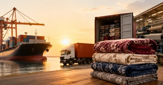 Premium blanket production with textile export supply chain