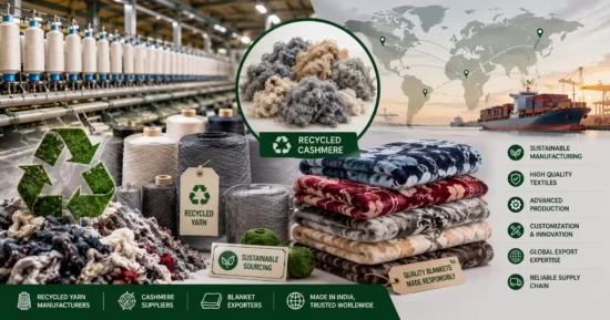Recycled yarn and cashmere materials supporting India's blanket exports