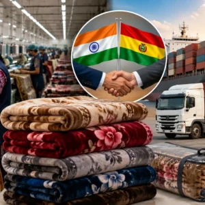 Indian blanket production facility supplying premium blankets to Bolivia