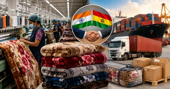Indian blanket production facility supplying premium blankets to Bolivia