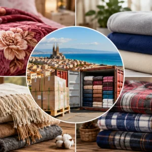 Mink, fleece, wool and flannel blankets for Spain wholesale market