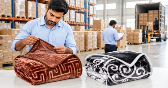 Wholesale blanket suppliers preparing products for buyers